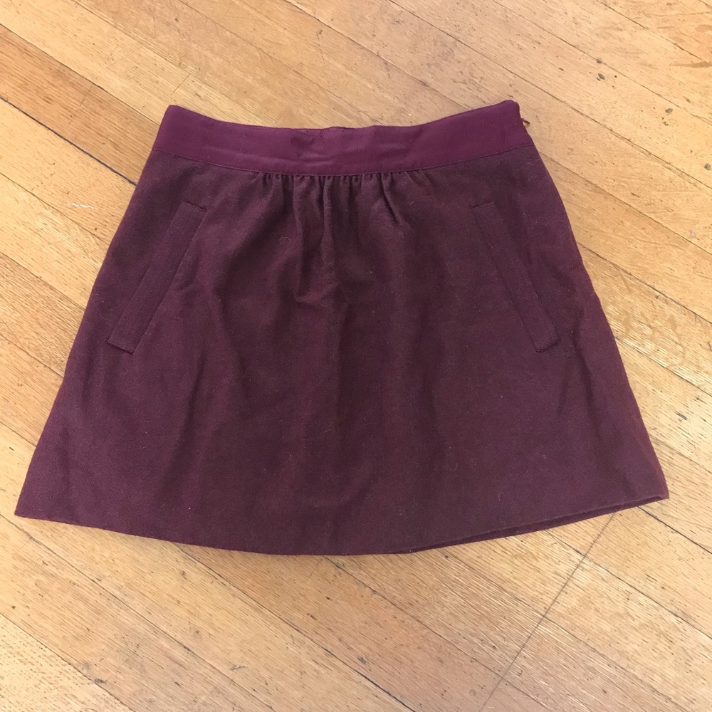 Purple J. Crew Wool Skirt